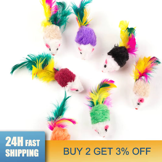 Mini Colorful Cat Toys Plush False Mouse Toys for Cats Kitten Animal Funny Playing Pet Cat Products Cat Supplies Training Toys