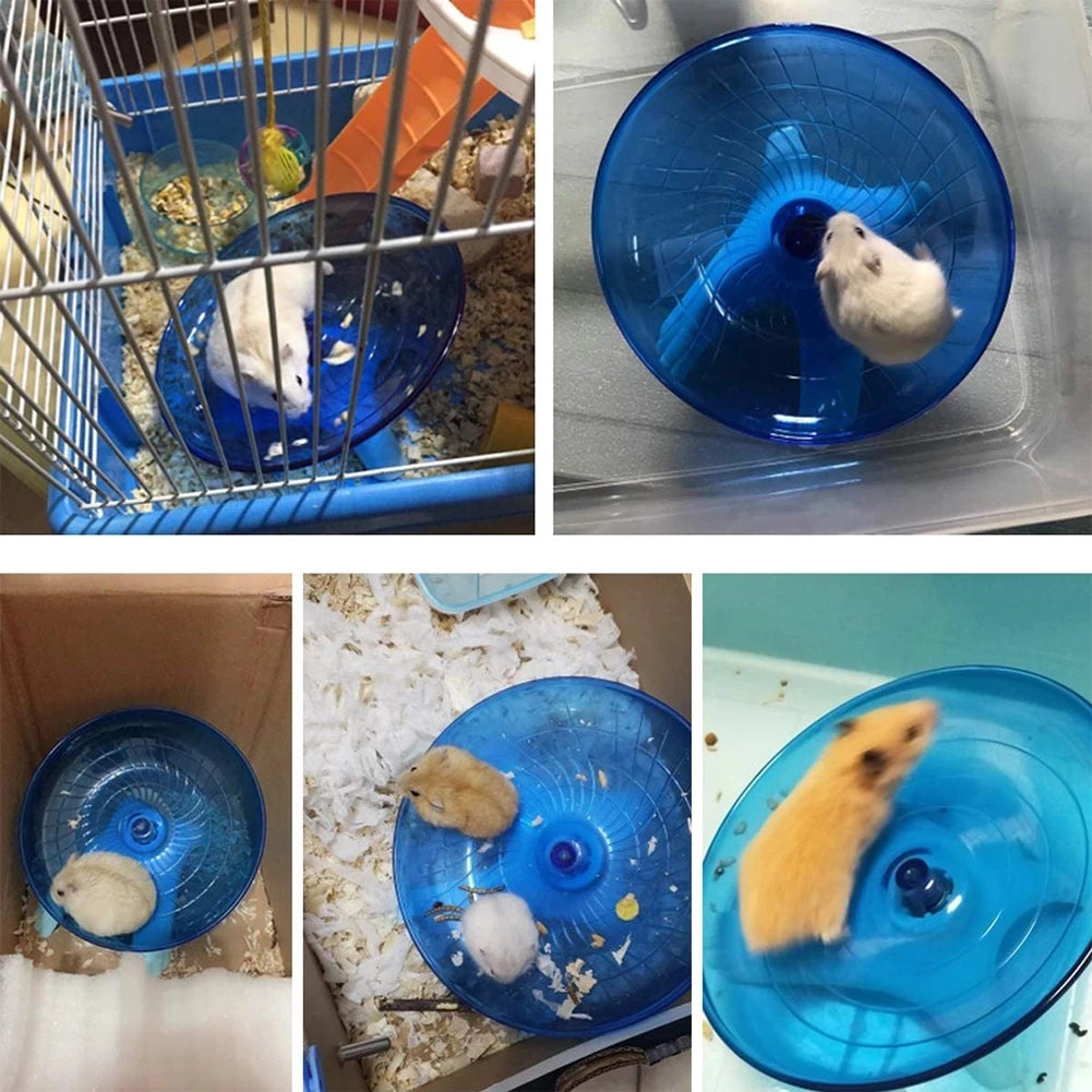 Pet Hamster Running Wheel Mute Flying Saucer Steel Axle Wheel Hedgehog Rat Running Disc Toys Small Animal Hamster Accessories