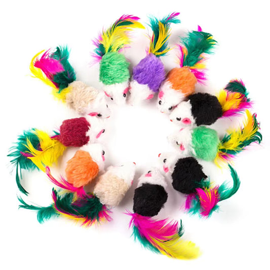Mini Colorful Cat Toys Plush False Mouse Toys for Cats Kitten Animal Funny Playing Pet Cat Products Cat Supplies Training Toys