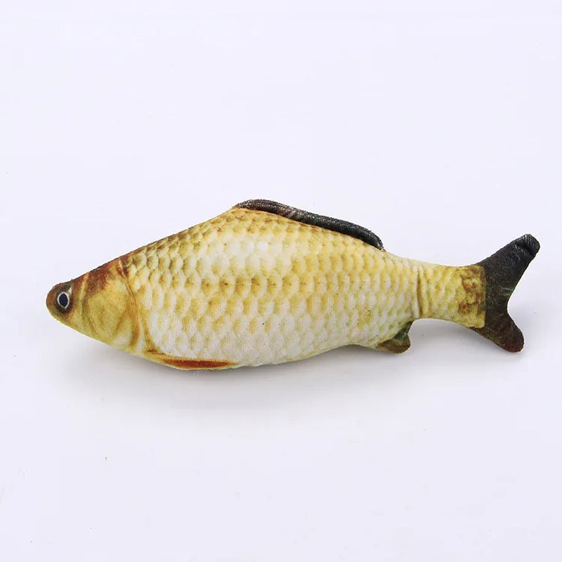 Plush Cat Fish Toy Cat Scratcher Catnip Toy Interactive Simulation Fish Cat Mint Fidget Toys Stuffed Playing Toy for Cat Kitten