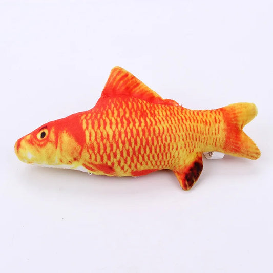 Plush Cat Fish Toy Cat Scratcher Catnip Toy Interactive Simulation Fish Cat Mint Fidget Toys Stuffed Playing Toy for Cat Kitten