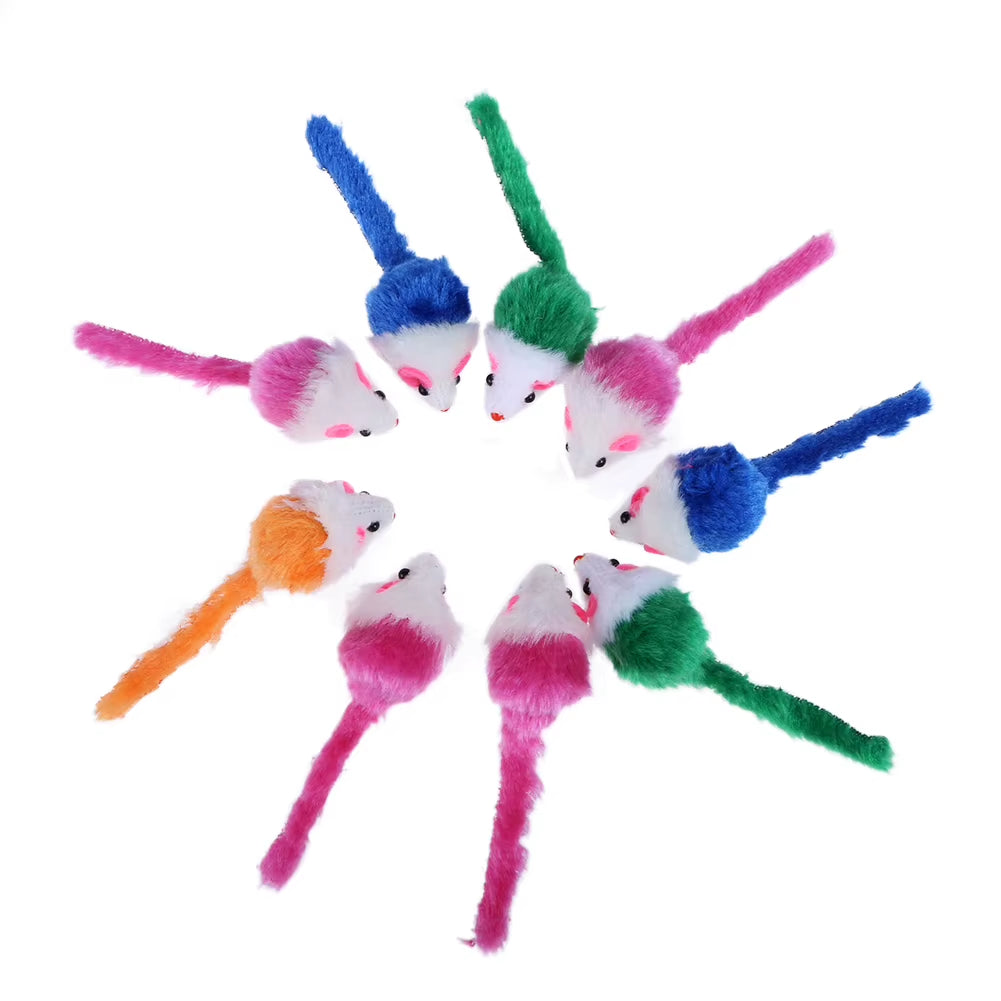 Mini Colorful Cat Toys Plush False Mouse Toys for Cats Kitten Animal Funny Playing Pet Cat Products Cat Supplies Training Toys